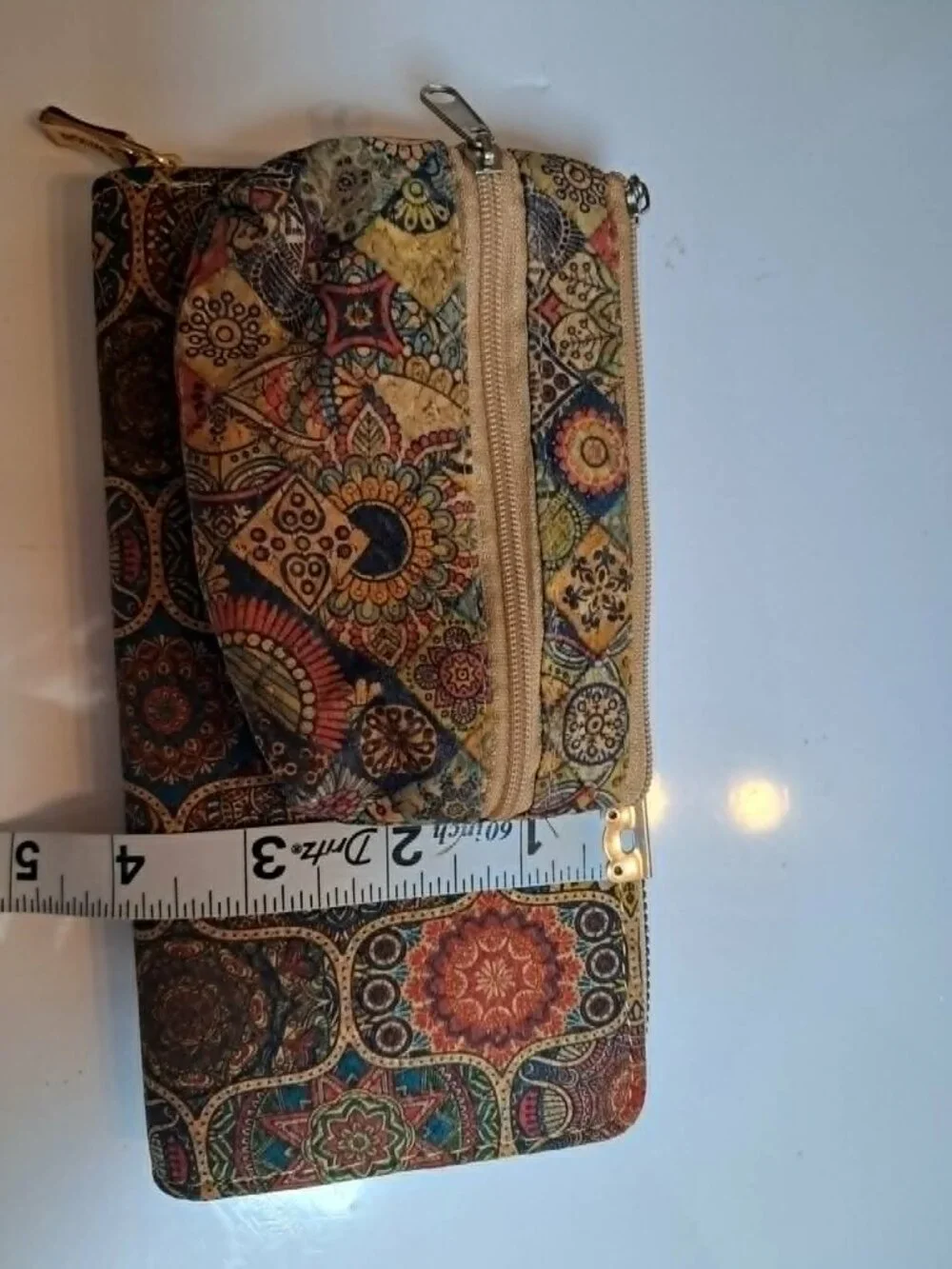 Cork Wallet & Coin Pouch Set Colorful Geometric Print